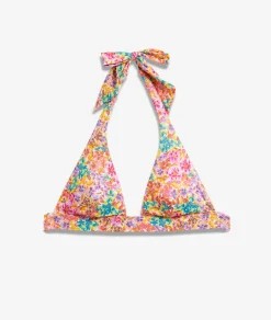 Etam Floral Print Triangle Bikini Top MULTICOLOURED Sale