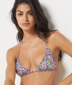 Etam Floral Triangle Bikini Top MULTICOLOURED Fashion