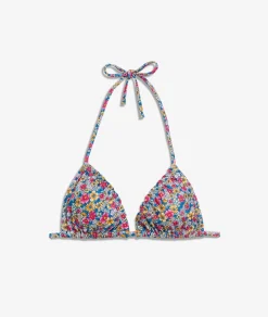 Etam Floral Triangle Bikini Top MULTICOLOURED Fashion