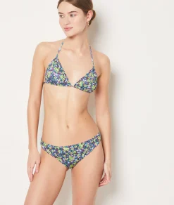 Etam Floral Triangle Bikini Top BLUEGREENPRINT Outlet