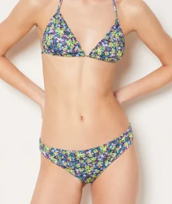 Etam Floral Triangle Bikini Top BLUEGREENPRINT Outlet