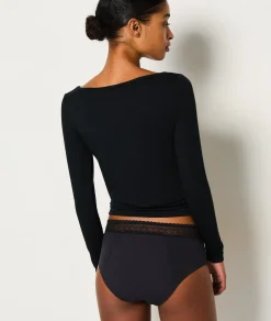 Etam Flux abondant - shorty de règle en coton NOIR Cheap