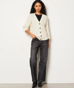 Etam Gilet boutonné ECRU Clearance