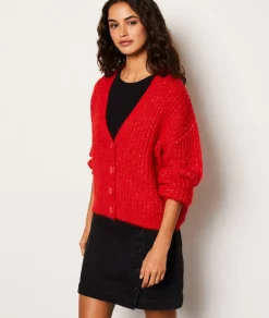 Etam Gilet col V en maille BORDEAUXGRENAT Cheap