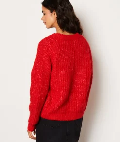 Etam Gilet col V en maille BORDEAUXGRENAT Cheap