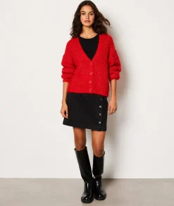 Etam Gilet col V en maille BORDEAUXGRENAT Cheap