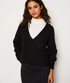 Etam Gilet col V en maille NOIR Store