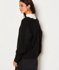 Etam Gilet col V en maille NOIR Store