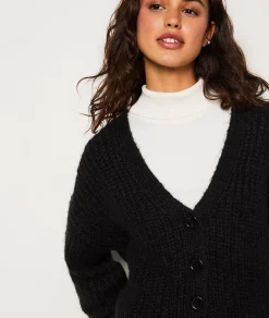 Etam Gilet col V en maille NOIR Store