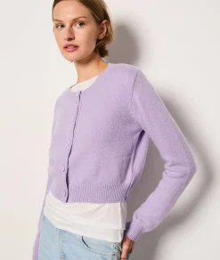 Etam Gilet court boutonné MAUVE New