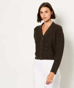 Etam Gilet détails pailleté TAUPE New