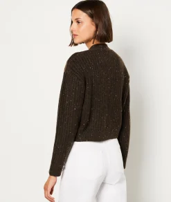 Etam Gilet détails pailleté TAUPE New