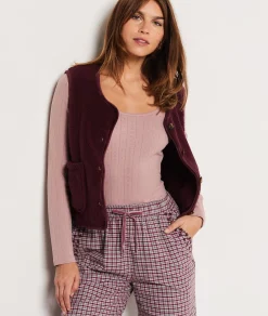 Etam Gilet sans manches boutonné BORDEAUXGRENAT Clearance