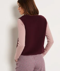 Etam Gilet sans manches boutonné BORDEAUXGRENAT Clearance