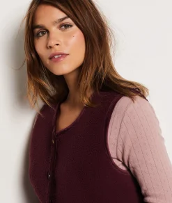Etam Gilet sans manches boutonné BORDEAUXGRENAT Clearance