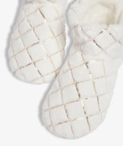 Etam Glitter Ankle Boots Slippers ECRU Discount