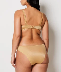 Etam Glitter Bikini Bottom Gold Cheap