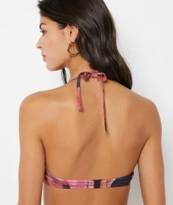 Etam Glittery Push-up Bikini Top BRICK Cheap