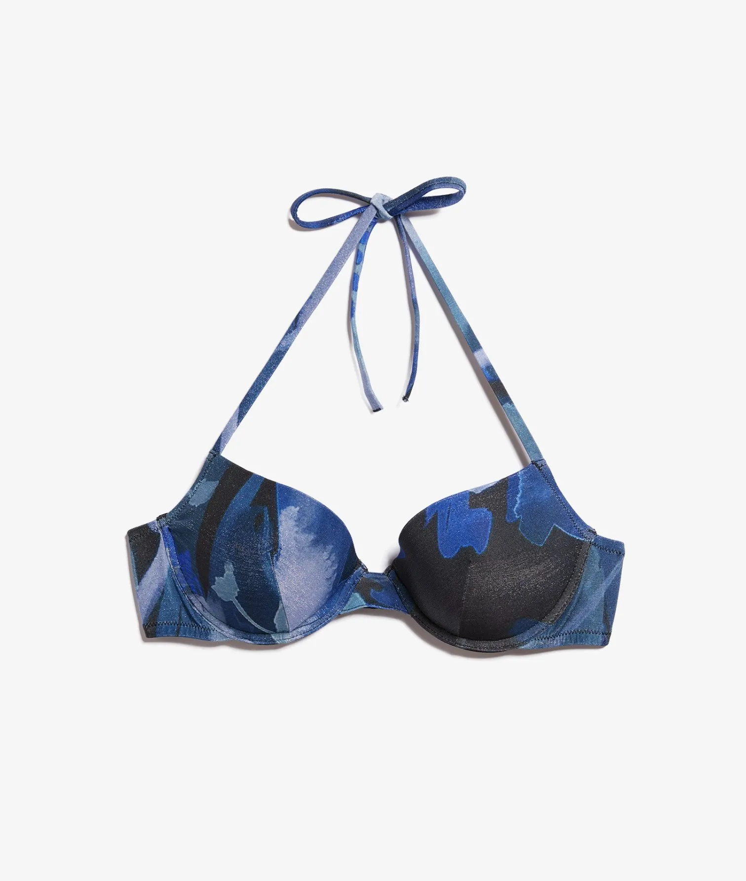 Etam Glittery Push-up Bikini Top BLUE Cheap