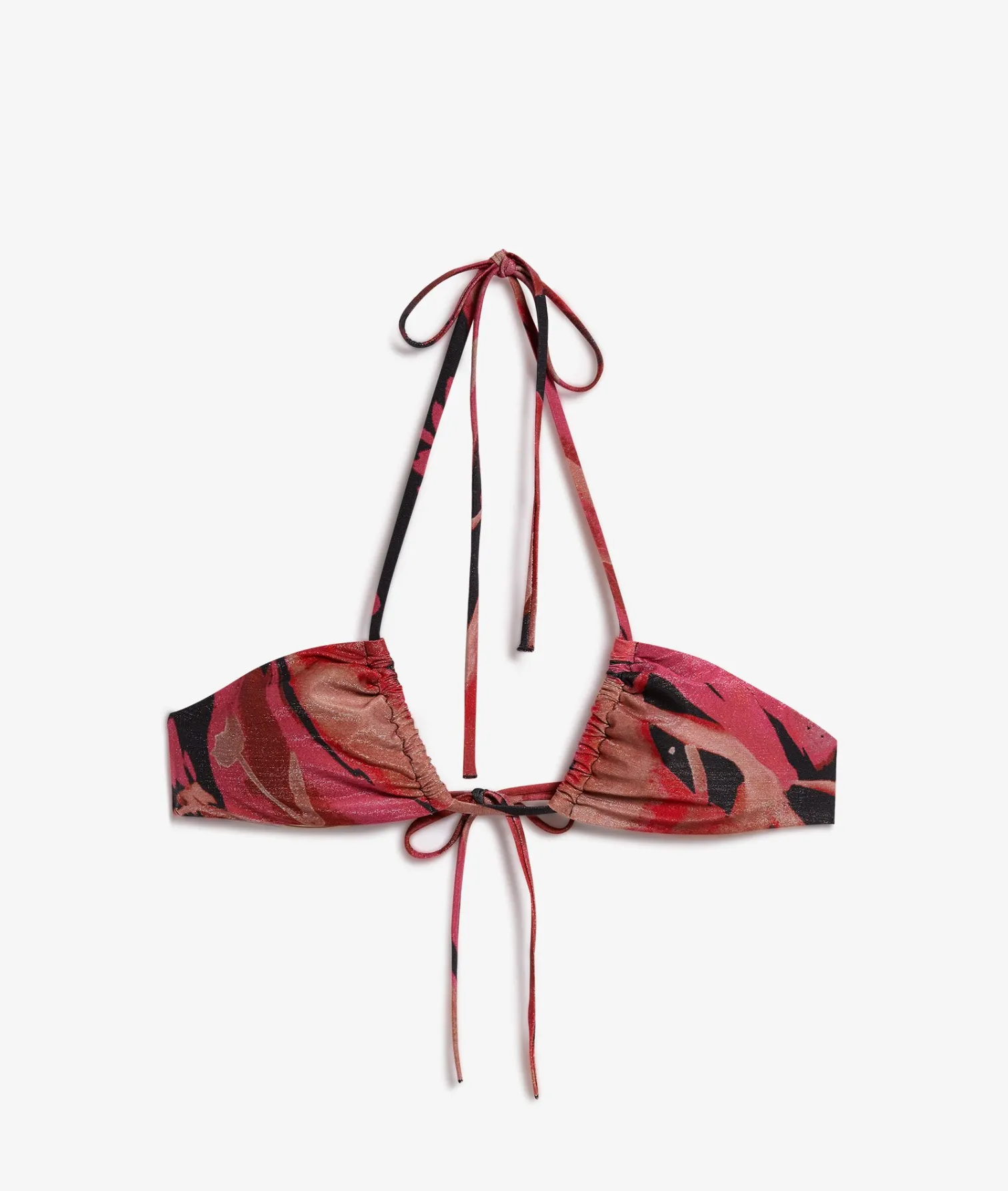 Etam Glittery Triangle Bikini Top to Tie BRICK Online