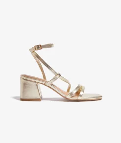 Etam Heeled Sandals Gold Fashion