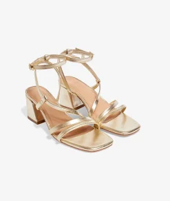 Etam Heeled Sandals Gold Fashion