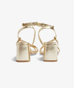 Etam Heeled Sandals Gold Fashion