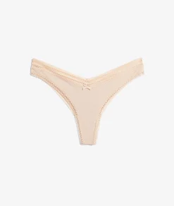 Etam High Cut Thong With Lace Details LINEN Best Sale