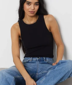 Etam High Neck Tank Top BLACK Best