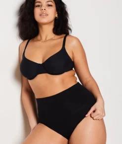 Etam High Waist Bikini - Medium Control BLACK Hot