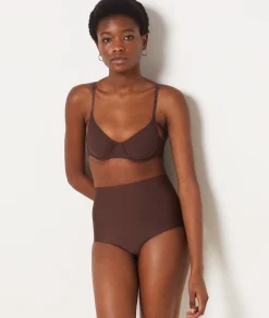 Etam High Waist Bikini Brief - Strong Support CHOCOLATE Cheap