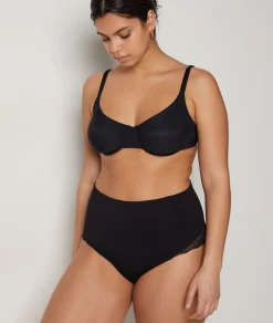 Etam High Waist Bikini With Lace Details- Medium Control BLACK Best