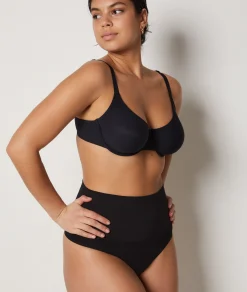 Etam High Waist Thong - Medium Control BLACK Flash Sale