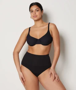 Etam High Waist Thong - Medium Control BLACK Flash Sale