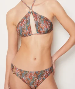 Etam High-neck bikini top with patterned bralette MULTICOLOURED Cheap