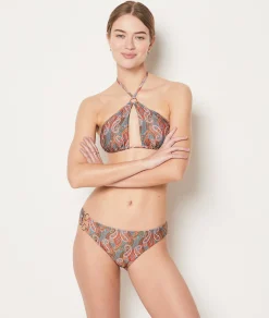 Etam High-neck bikini top with patterned bralette MULTICOLOURED Cheap
