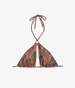 Etam High-neck bikini top with patterned bralette MULTICOLOURED Cheap