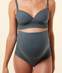 Etam High-Waist Brief with Fold-Over Waistband BLUE Online