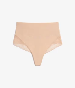 Etam High-Waist Smoothing Thong - Light Support LINEN Flash Sale