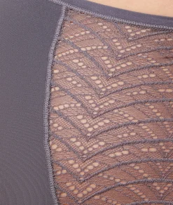 Etam High-Waist Tanga in Lace and Microfiber GARNETBORDEAUX Fashion