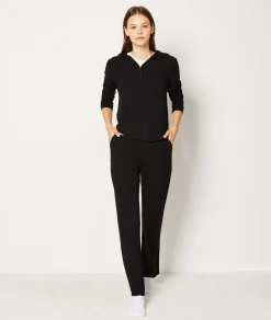 Etam Hooded Zip-up Pyjama Sweatshirt BLACK Flash Sale