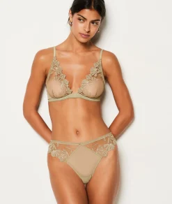 Etam Iridescent Tulle Tanga KHAKI Best