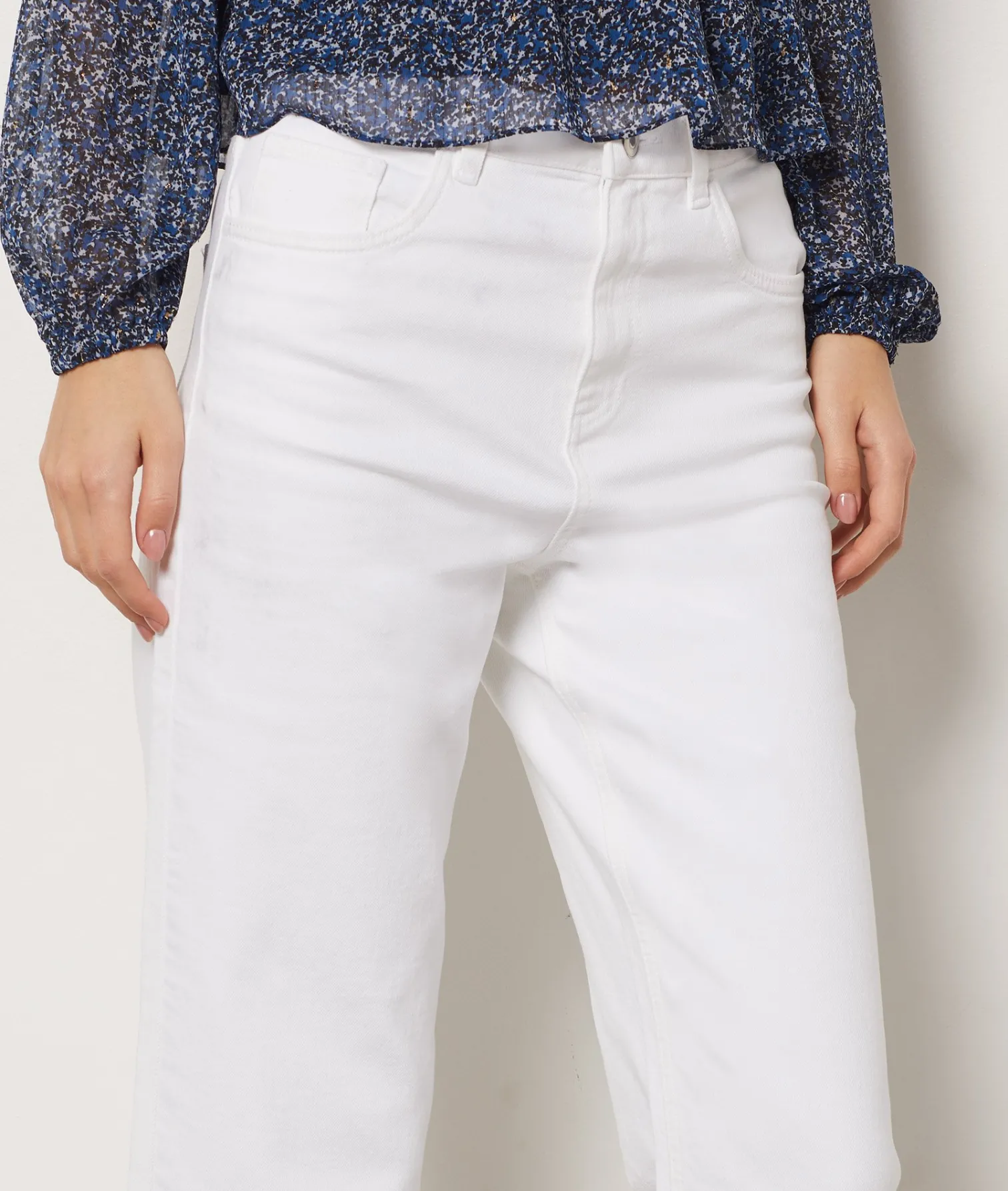 Etam Jean coupe large 7/8ème BLANC Shop