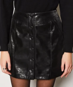 Etam Jupe courte simili cuir NOIR Online