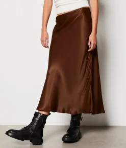 Etam Jupe longue fluide CHOCOLAT Sale