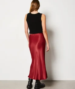 Etam Jupe longue fluide BORDEAUXGRENAT Shop