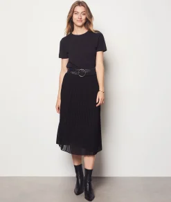 Etam Jupe longue plissée NOIR Outlet
