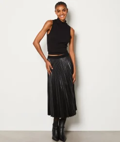 Etam Jupe longue simili cuir NOIR Hot