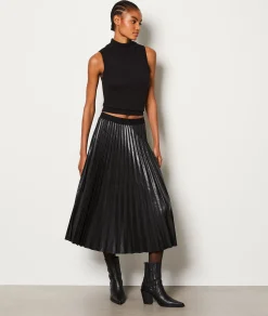 Etam Jupe longue simili cuir NOIR Hot