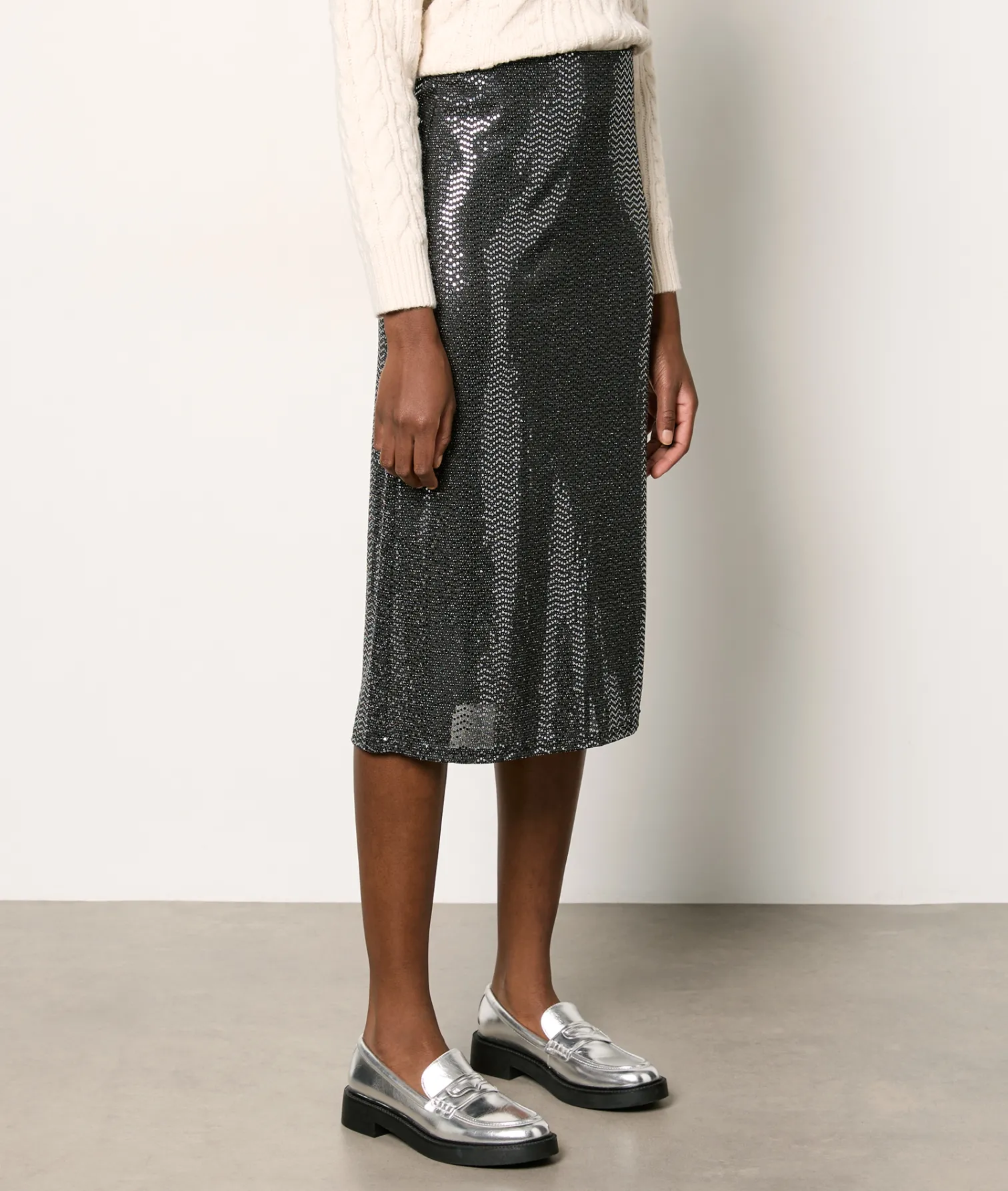 Etam Jupe midi irisée NOIR Clearance